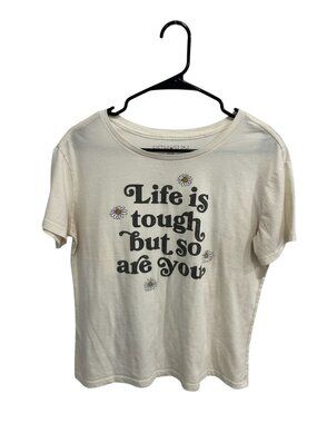 Fifth Sun Large Life Is Tough Floral Daisy Graphic Tee Kitschy Soft Girl